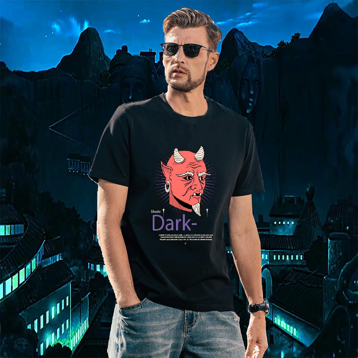 Wholesale Western style 100% Cotton 230g Men Tshirts Street Casual Pure Cotton T-Shirts for Men New Arrival Cartoon Printing L-4XL Wear