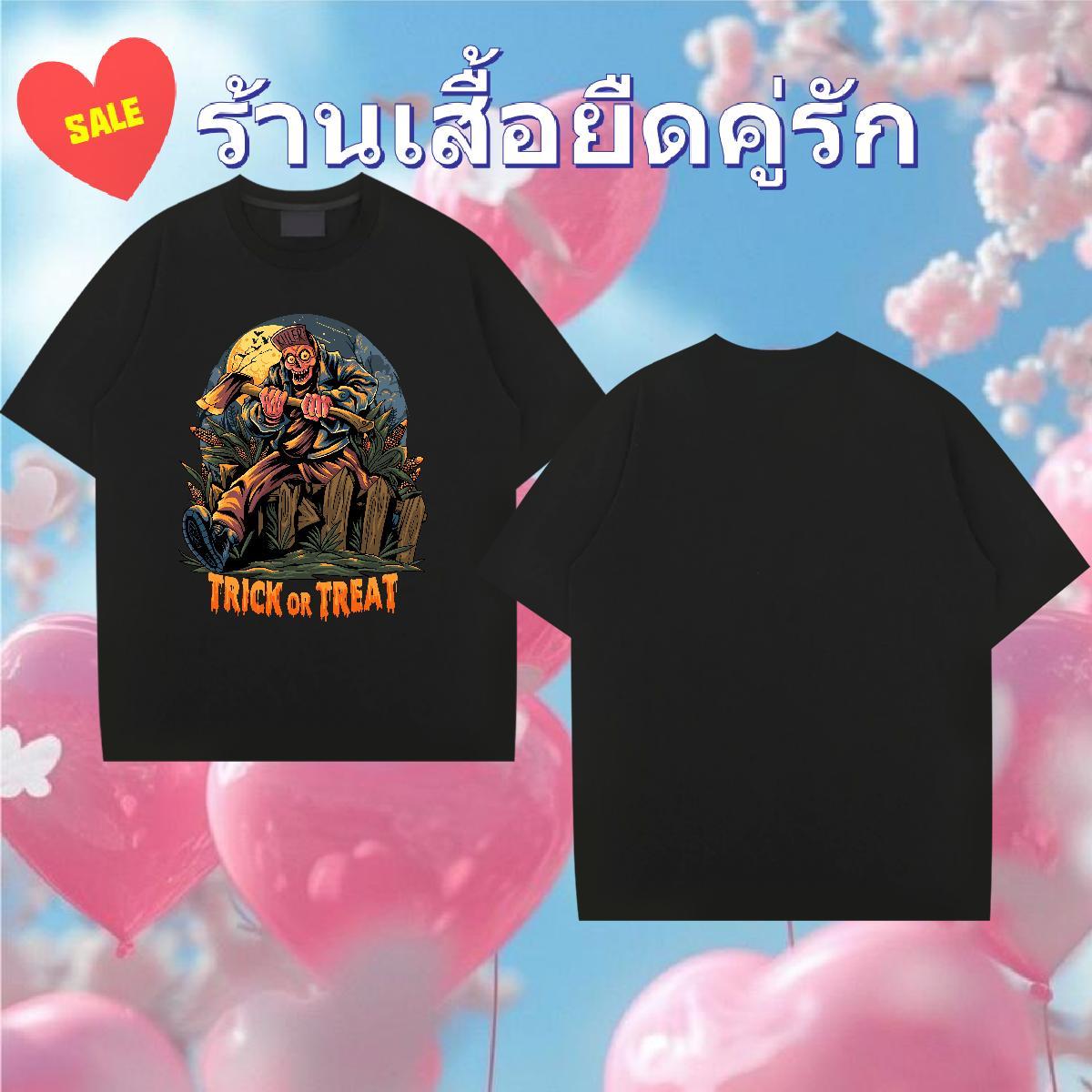 Brand Tshirts halloween Spring Summer 230g Pure Cotton Tees Shirts Breathable Short Sleeve TOP Quality Men T Shirts Cartoon Print