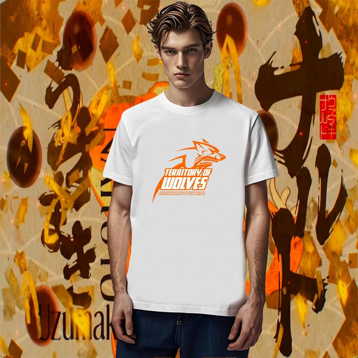 Loose Fit Man T Shirts wolf O Neck Short Sleeves Home Outdoor White Plus Size 100% Cotton 230g Men Tshirts Fashion New Clothings