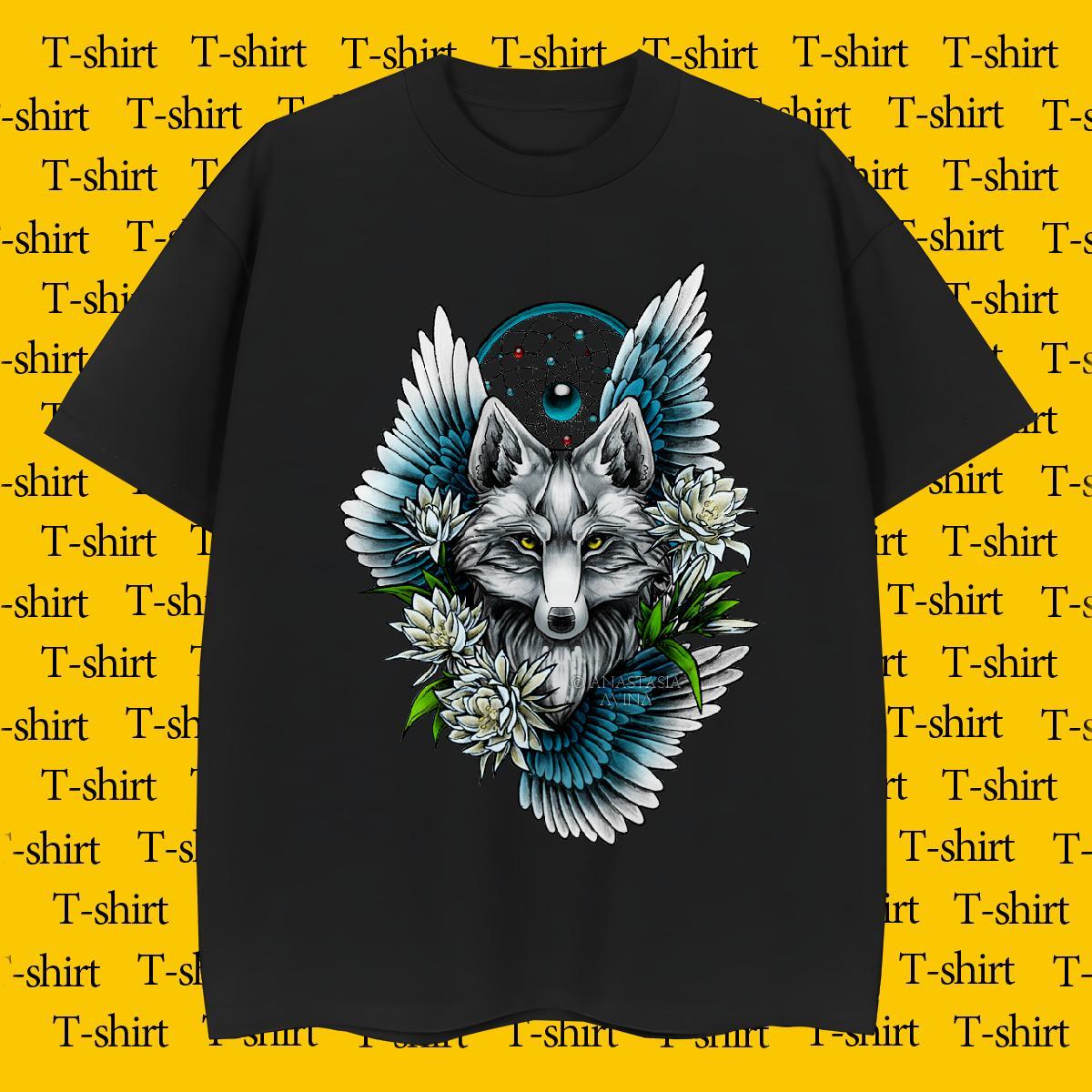2024 Mens Tshirts wolf Street 230g Cotton Tees Crew Neck Breathable TOP Quality T-Shirts Graphic