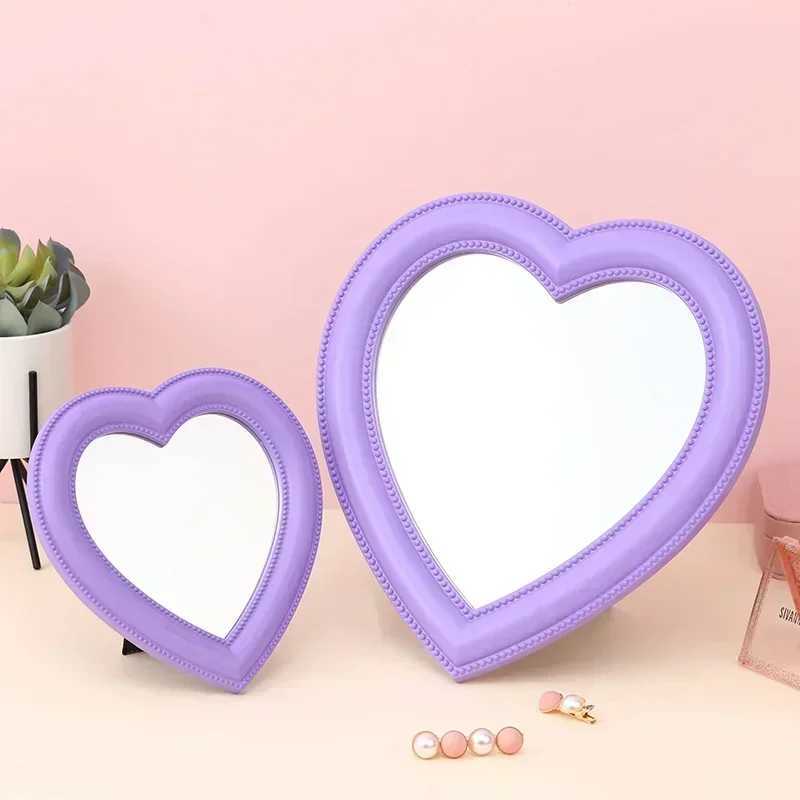 Heart Mirror Cosmetic Mirror Decorative Mirror Girl Heart Student Dormitory Mirror Home Decor Living Room Decoration Wall Decor Y240819