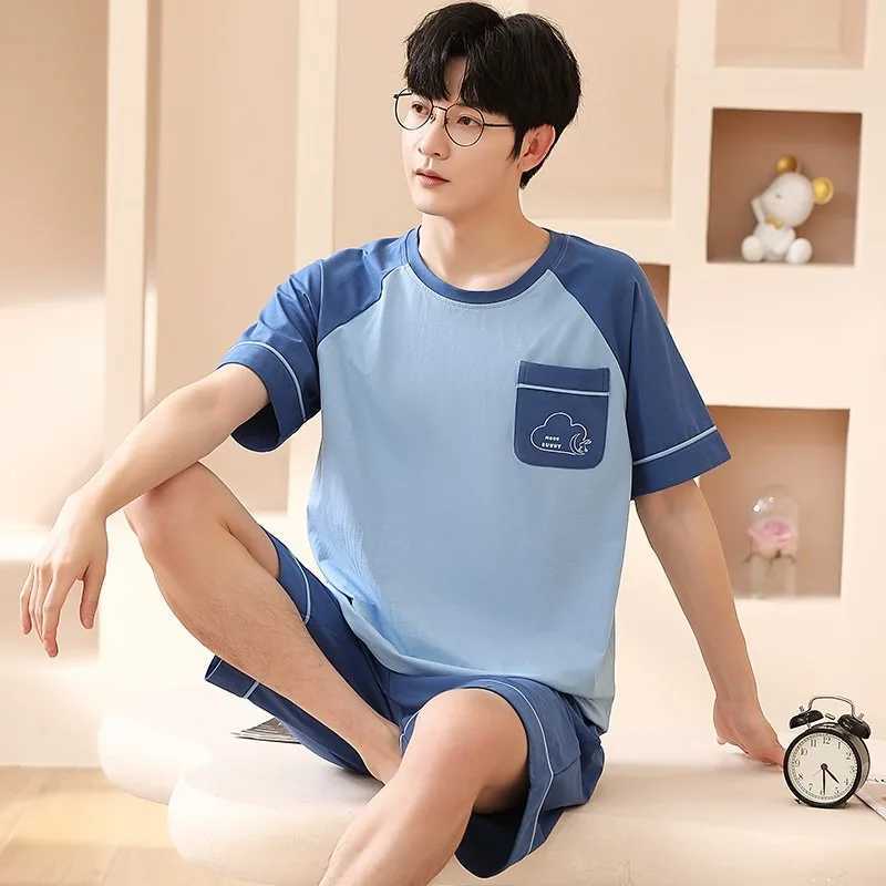 Summer Cotton Sleepwear Casual Sleepwear Mens Sleep Top Shorts Cute Panda Printed Sleepwear Set Comfortable Cool Sleepwear 2022W240719