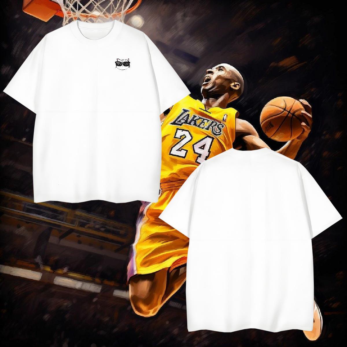 2024 Summer Mens Tshirts cat Spring Summer 230g 100% Cotton Tops Crew Neck Soft T Shirt For Man Anime Print