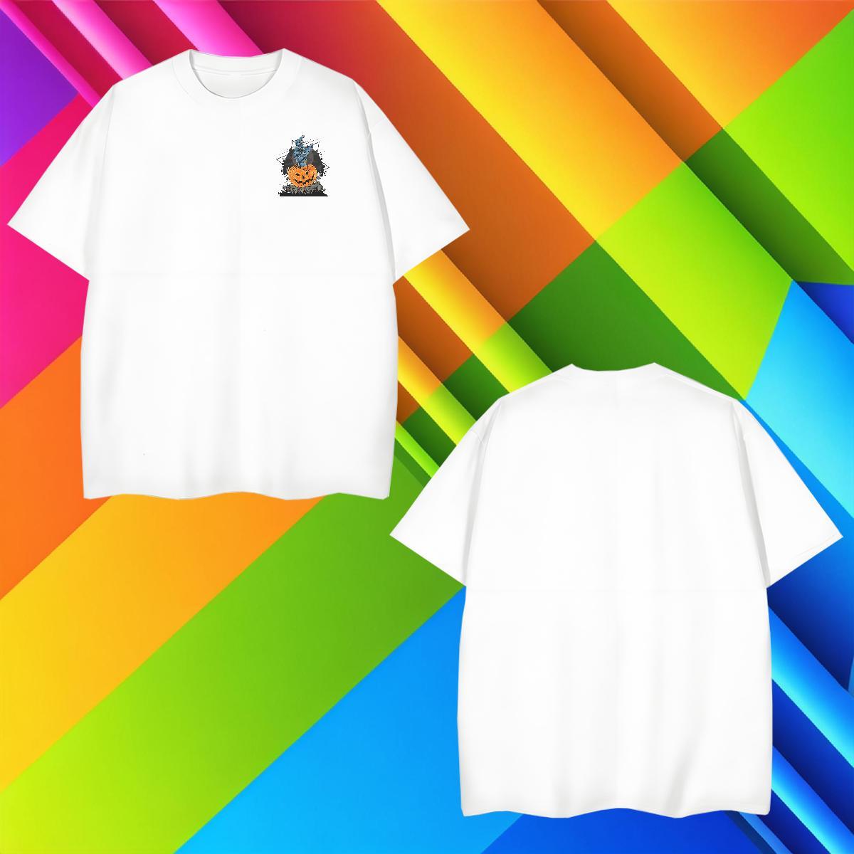 Fashion Mens Tshirts pumpkin Daily Outfit 230g Cotton Clothes Breathable Short Sleeve Loose Mens T Shirts Customized Print