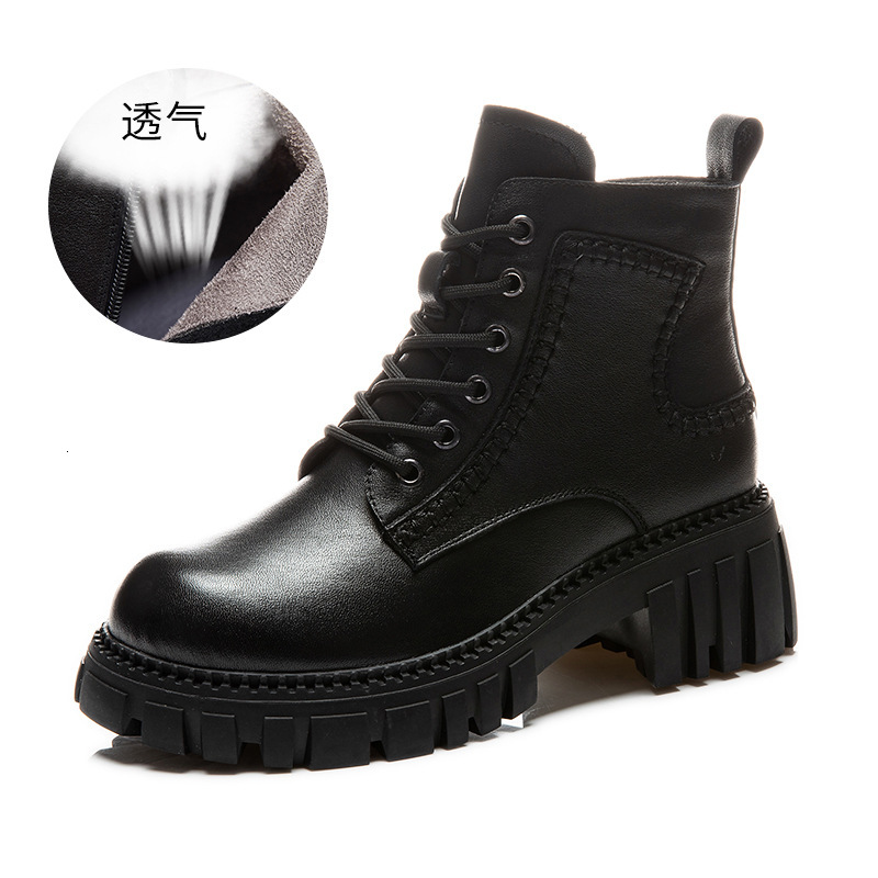 Ddmysports Ead Layer Cowhide Thick Soled Short Korean Autumn New British Style Martin Women S Casual Boots Children OUTDOOR