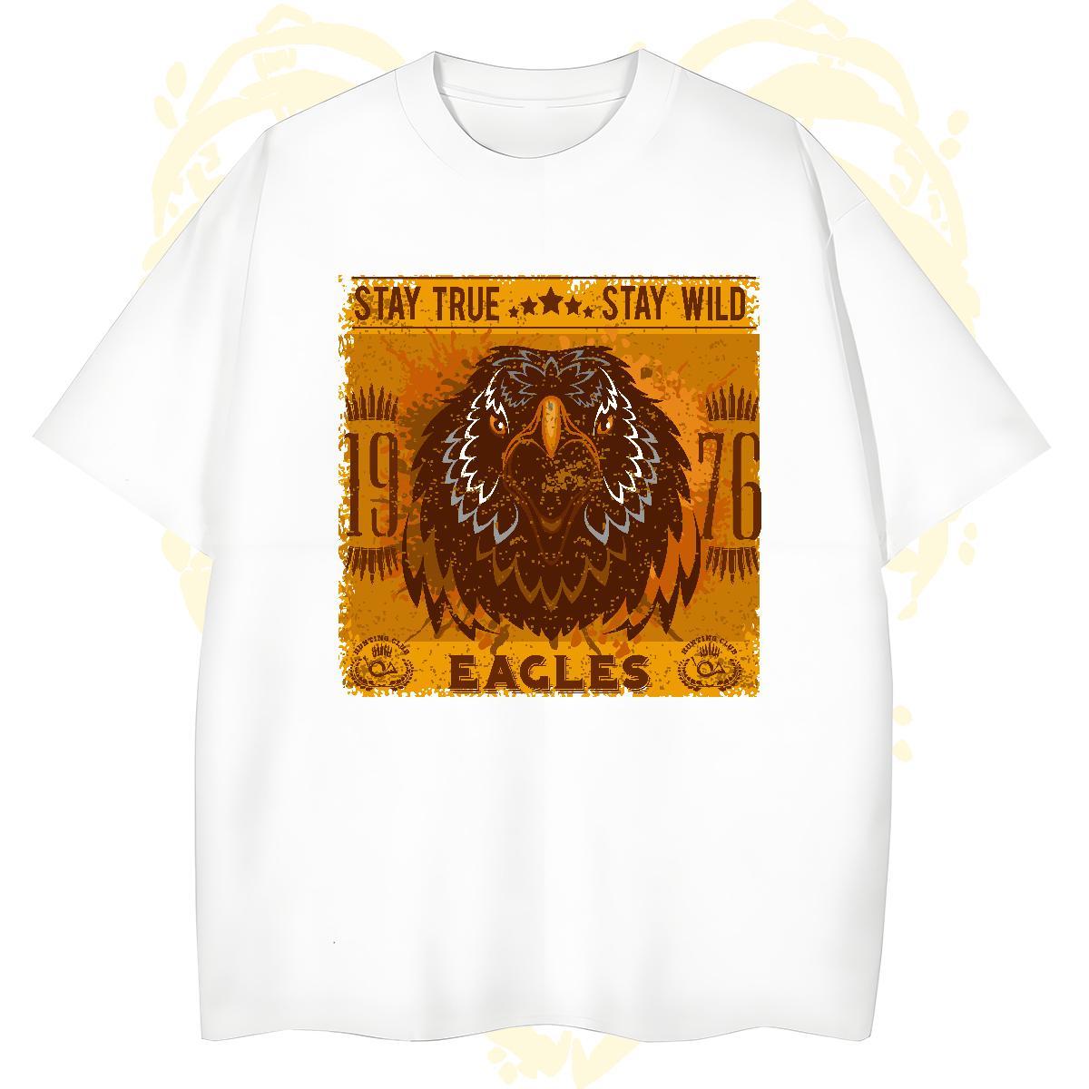 Soft Man T Shirts eagle Pure Cotton Daily Wear White Plus Size 230g Pure Cotton Tshirt for Man Woman Designer Fashion Tees Shirts