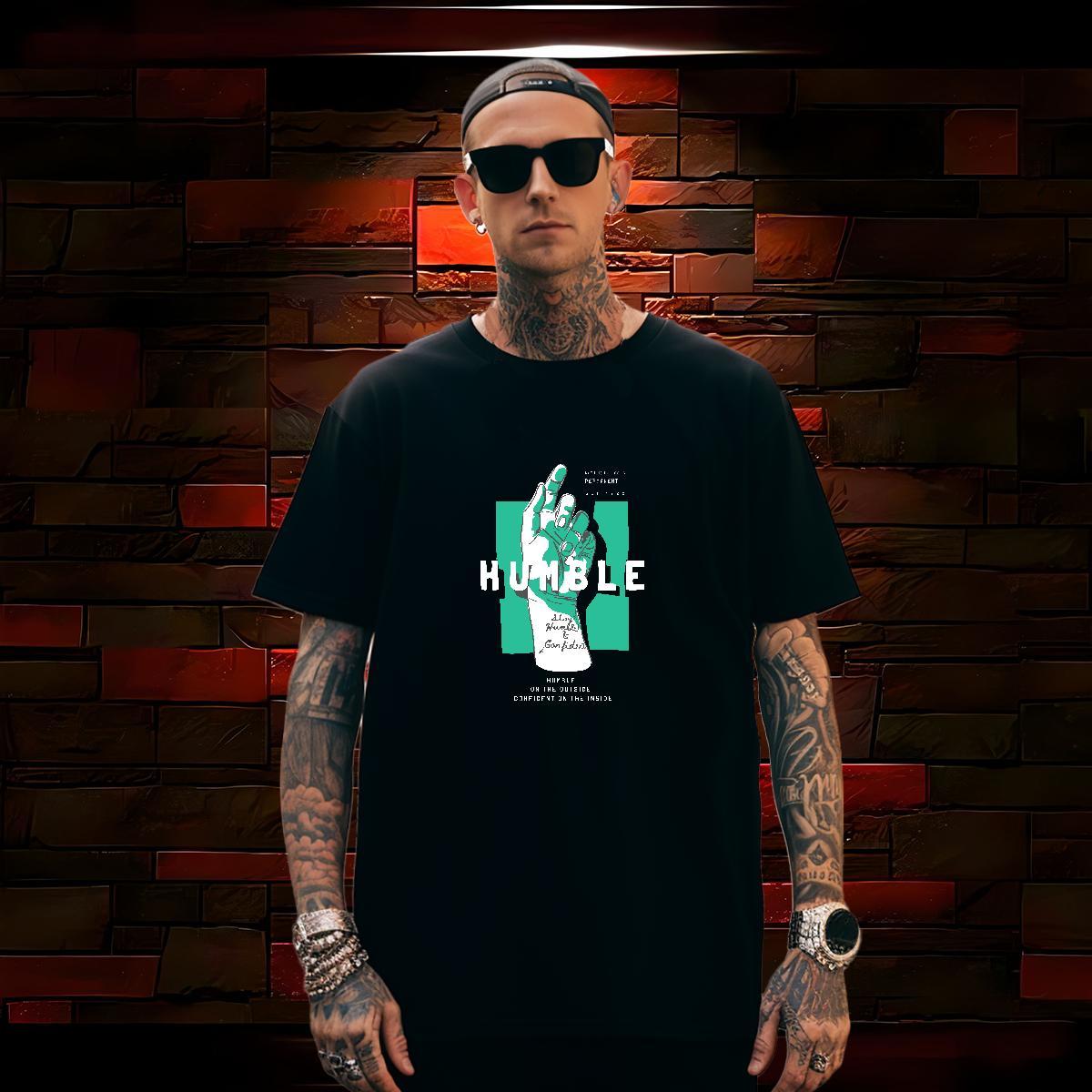 Cool hand T shirt Hip Hop Tshirts 230g 100% Cotton Brand Crew Neck Skull Wear