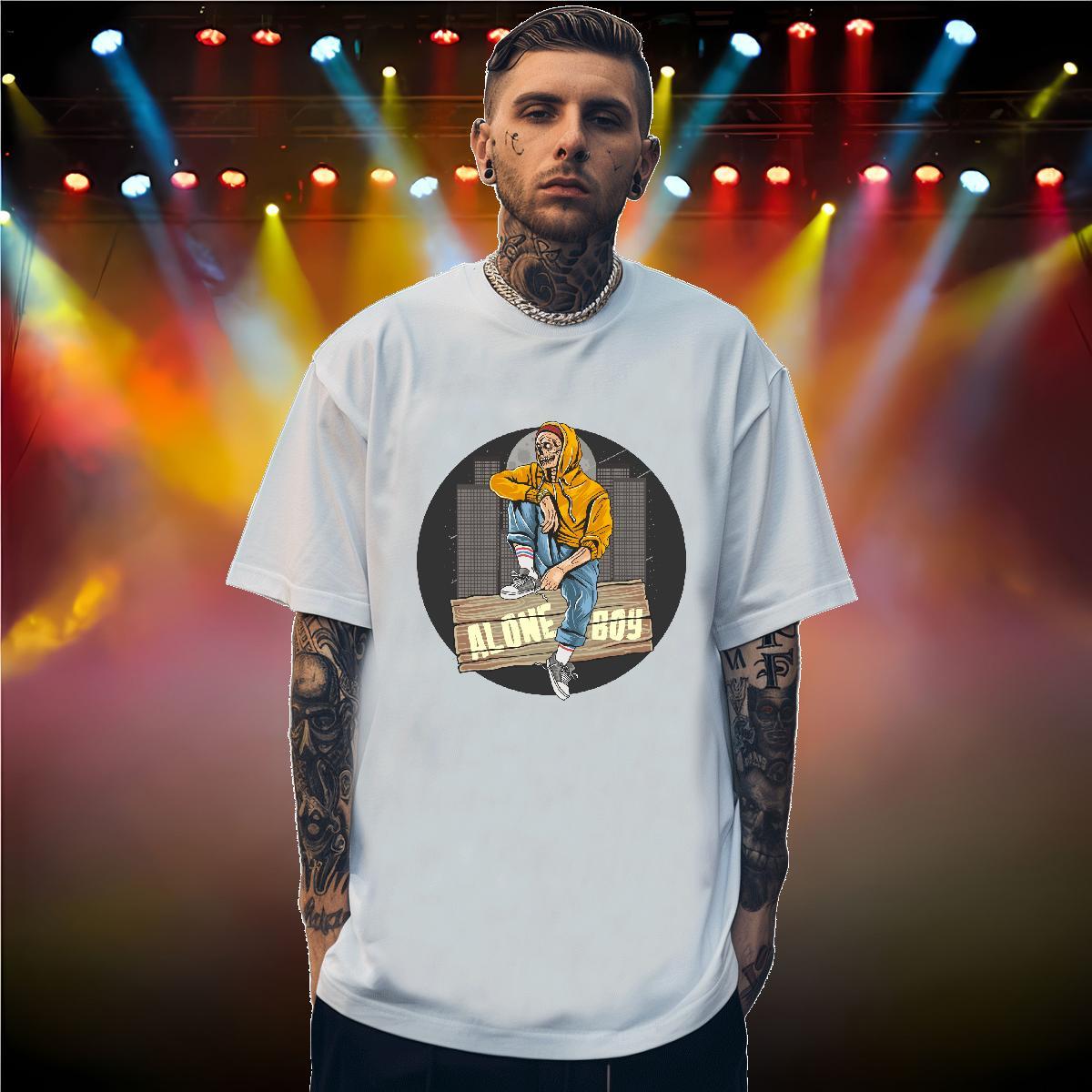 Designer Mens Tshirts skull Casual Daily Wear 230g Pure Cotton Clothes O-Neck Short Sleeve Cool T-Shirts for Men Custom Print Plus Size