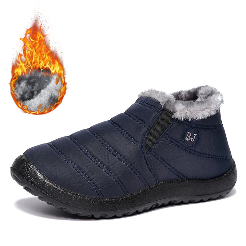 Winter Men Boots Waterproof Snow Boots Warm Fur Casual Men Shoes Antislip Ankel Boots Plush Cotton Shoes 240819