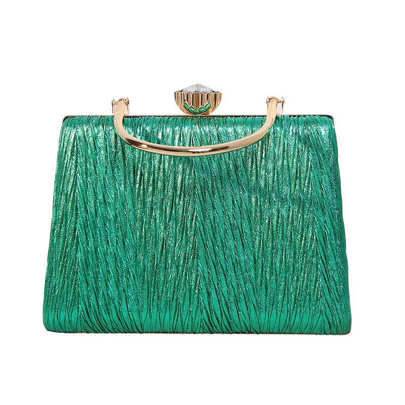 New Dinner with 100 Pleats Banquet Dress Women's Small Square Fashion Handheld Bag