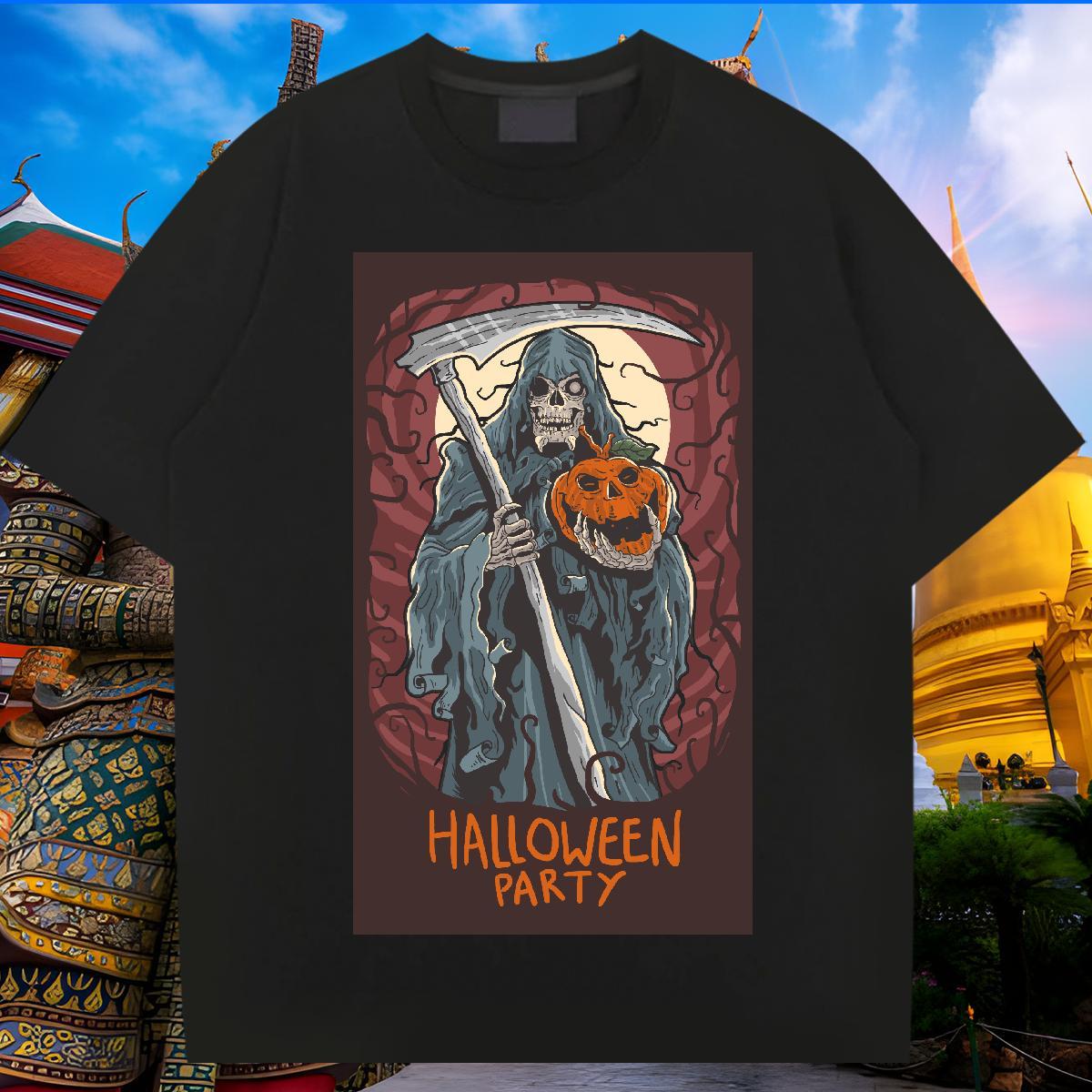 High Quality Man T Shirts halloween O-Neck Short Sleeve Hip Hop Anime 100% Cotton 230g Couples T Shirts New Tops Shirt