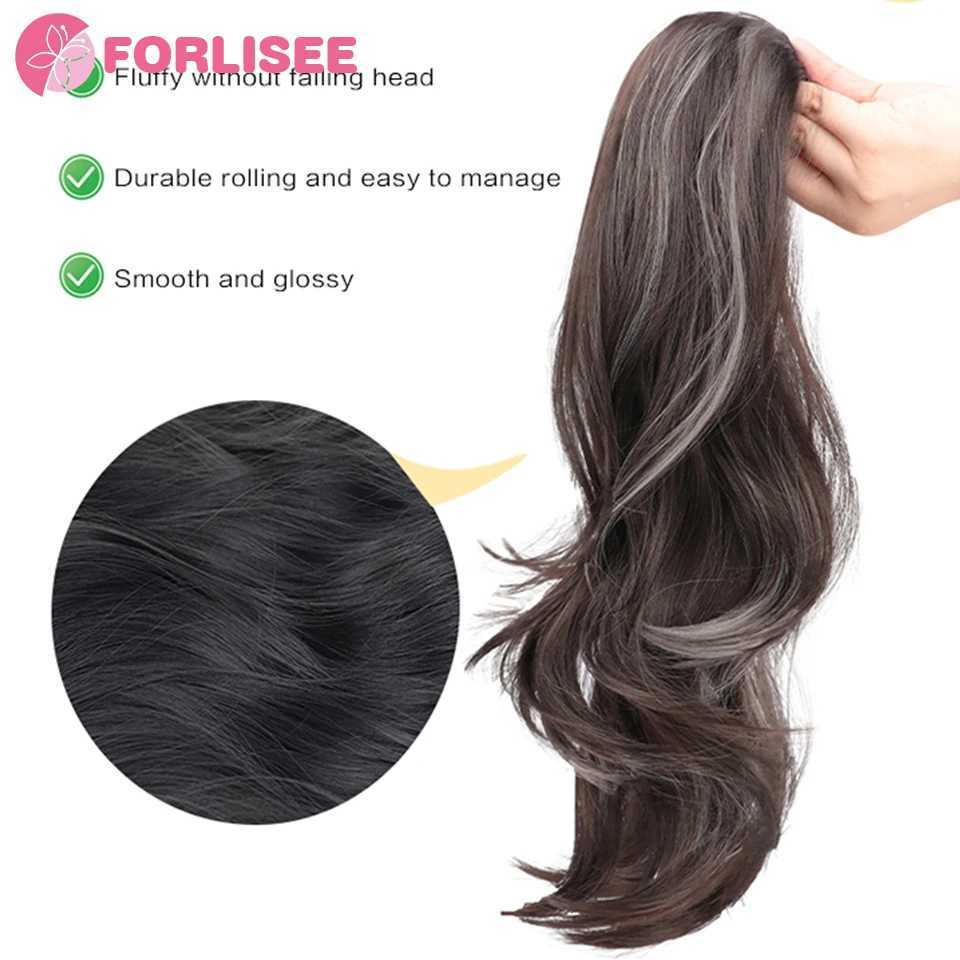 Synthetic ponytail female cloud Permed high knitting fashionable fluffy claw clip picking dyed curling ponytail W240817