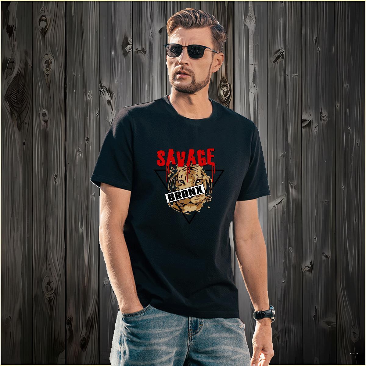 Cool T Shirts Men tiger Pure Cotton Street Wear Customized Print 100% Cotton 230g Tshirt for Man Woman DIY Customized Tops Tees