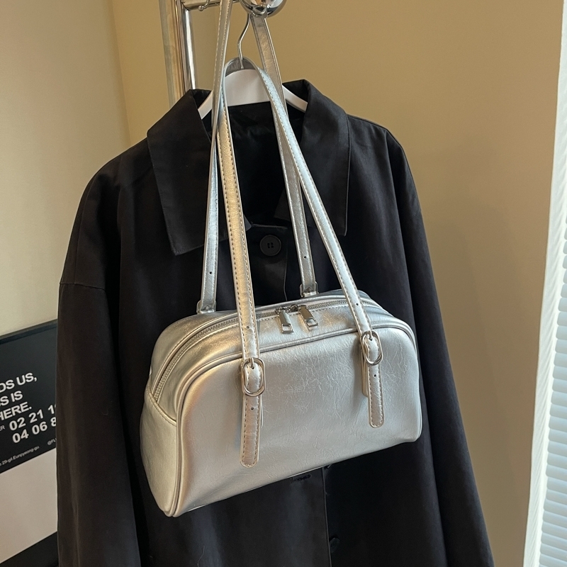 Womans Boston Shoulder Crossbody Bag Monochrome Fashion Handbag with Adjustable Straps armpit for Work Shopping Travel 240819