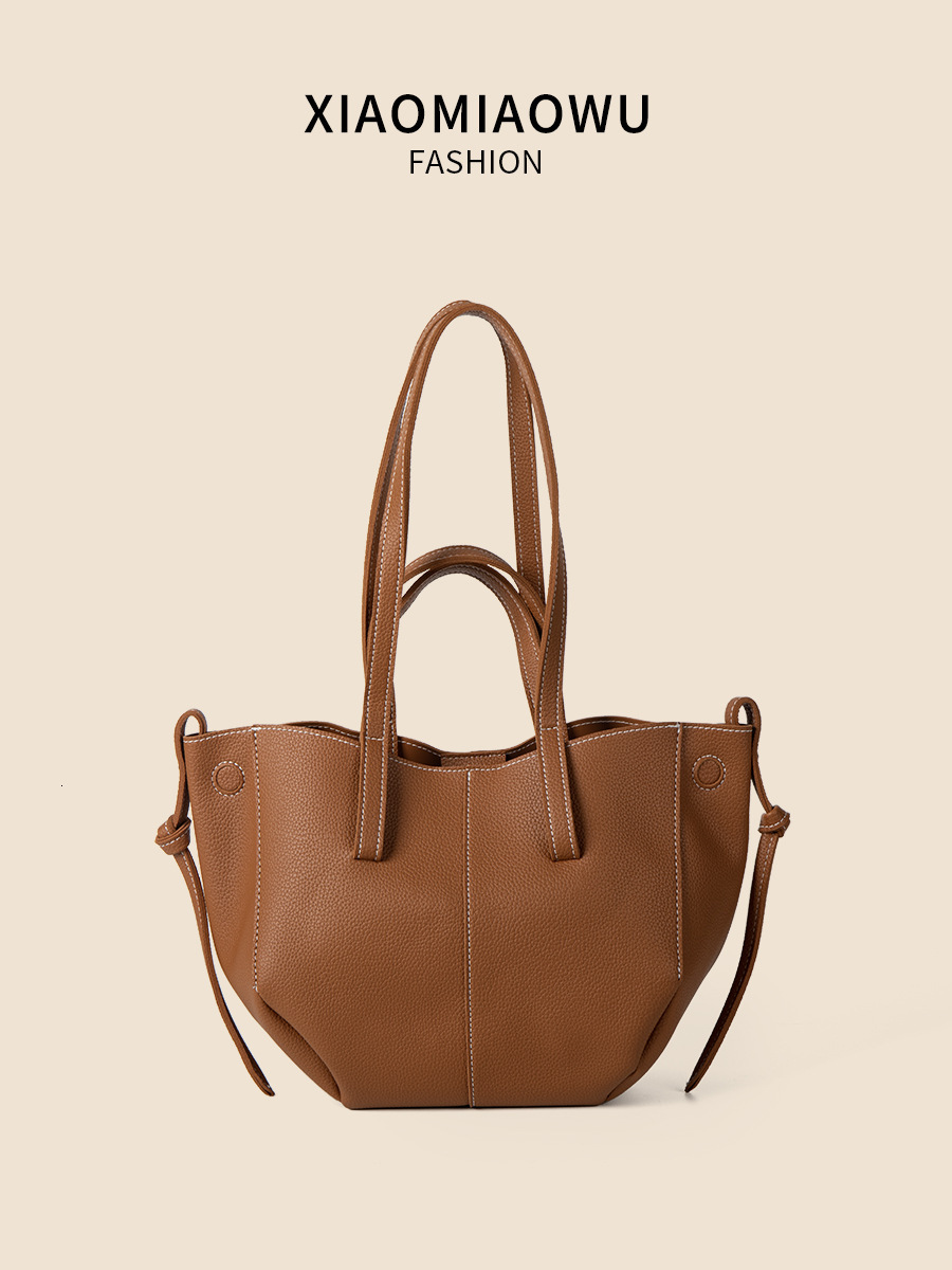 2024 New PU Soft Leather Pleated Large Capacity Commuter Tote Versatile Handbag Women's Luxury Single Shoulder Bag