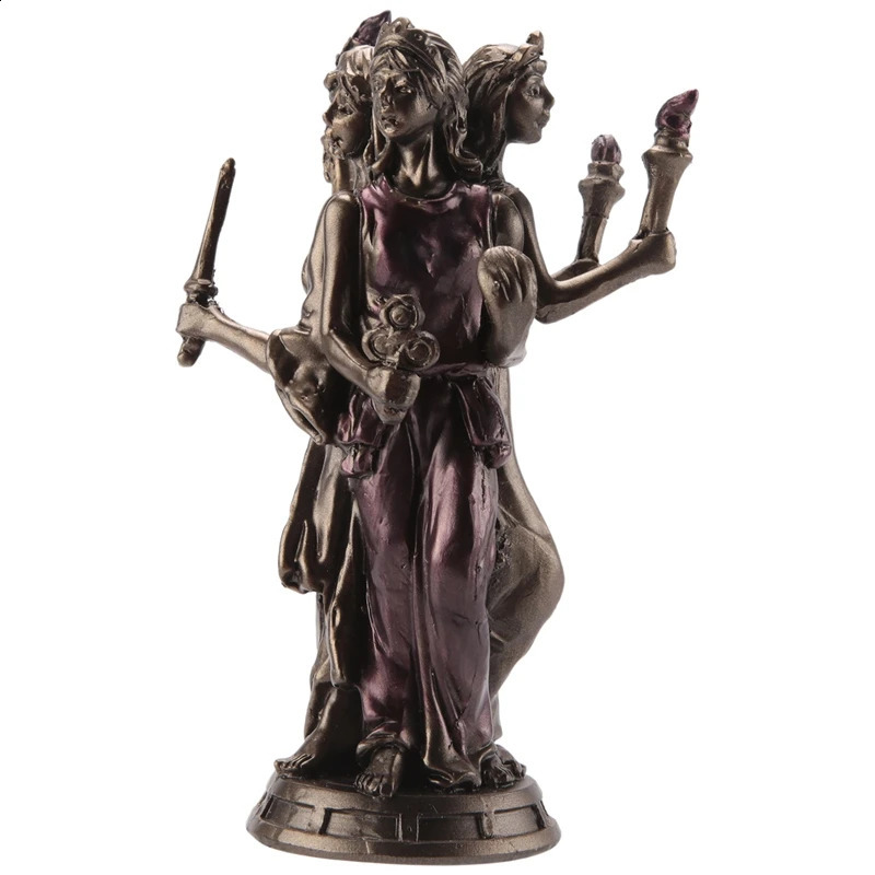 Retro Greek Three Goddesses Resin Statue in Forms Hecate Goddess Sculpture Craftsmanship Home Desktop Decoration 240819