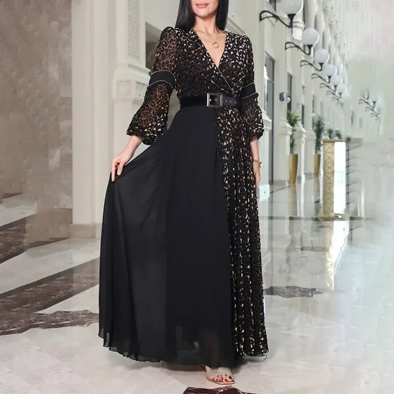 Spring Summer Womens Clothing V-neck Long Sleeve Elegant Fashion Simple Sexy Evening Party Dress 240819