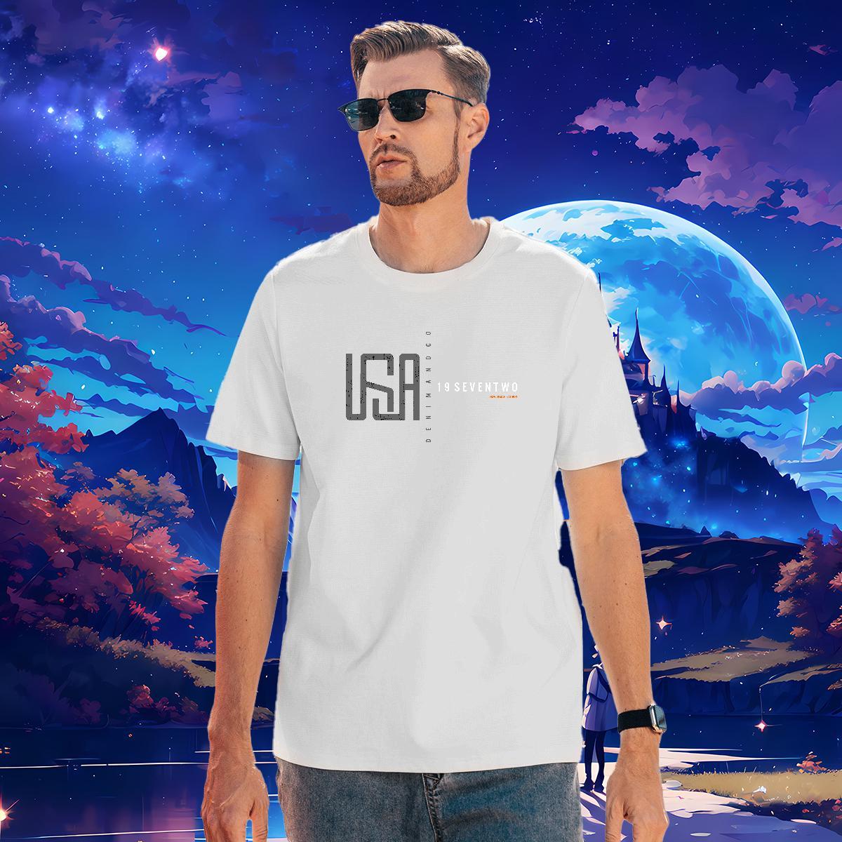 Brand USA 230g Cotton Tshirts Daily Wear Breathable Short Sleeve T-Shirts for Men Wholesale Custom Print Oversized Tees Shirts