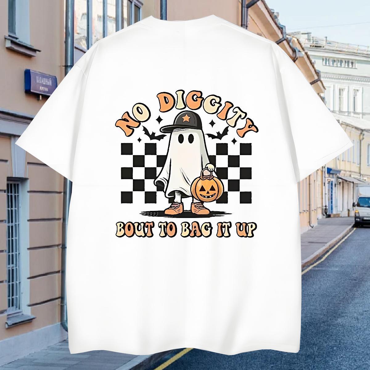 T Shirts Men 230g Cotton pumpkin Daily Wear Breathable Short Sleeve Skull Men Tees Classic Comfortable Top Tees