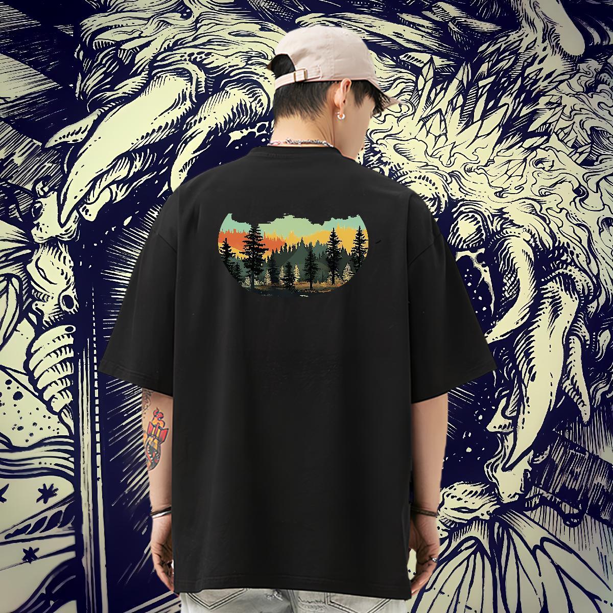 DIY Mens Tshirts tree Casual 100% Cotton 230g Wear Breathable Short Sleeve Designer T Shirts Men Customized