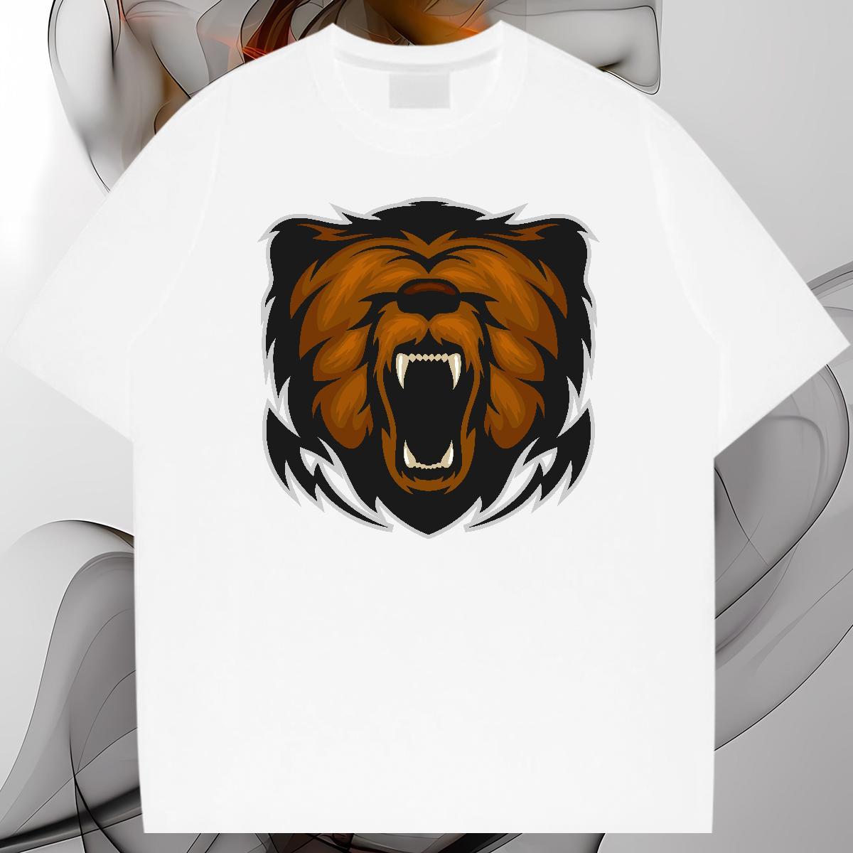 Cool Mens T Shirts lion Breathable Short Sleeve Hip Hop Street Custom Print Plus Size 230g Pure Cotton Men Tees Casual New Tops Tees
