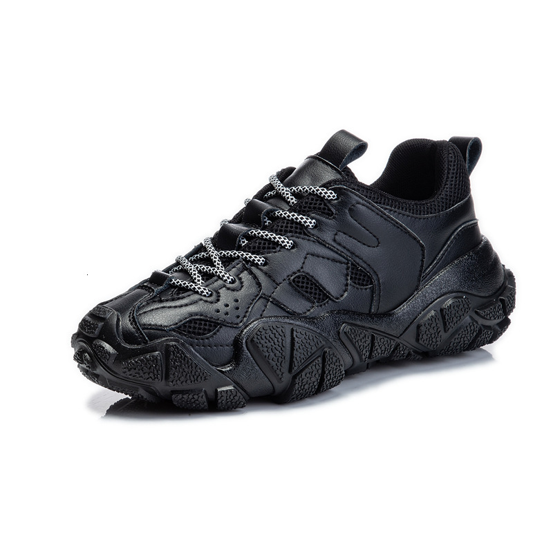 Ddmysports Absorbing Film Genuine Leather Thick Sole Women S Spring New Sports Running Breathable Dad Casual Single Shoes For OUTDOOR