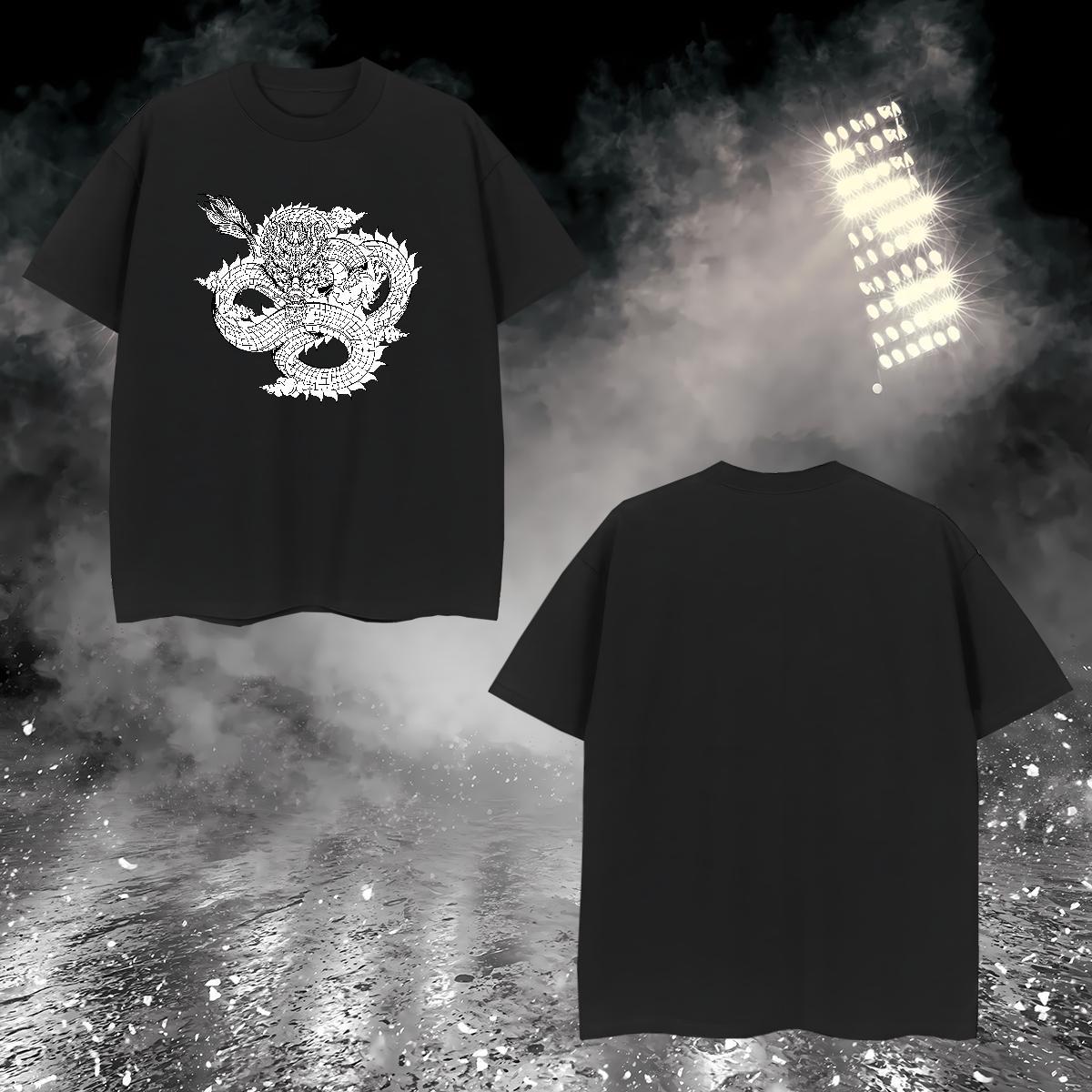 T-Shirts 230g Cotton dragon Hip Hop Street Breathable Soft Oversized 4XL Men Tops Tees New Designer Cool Clothings