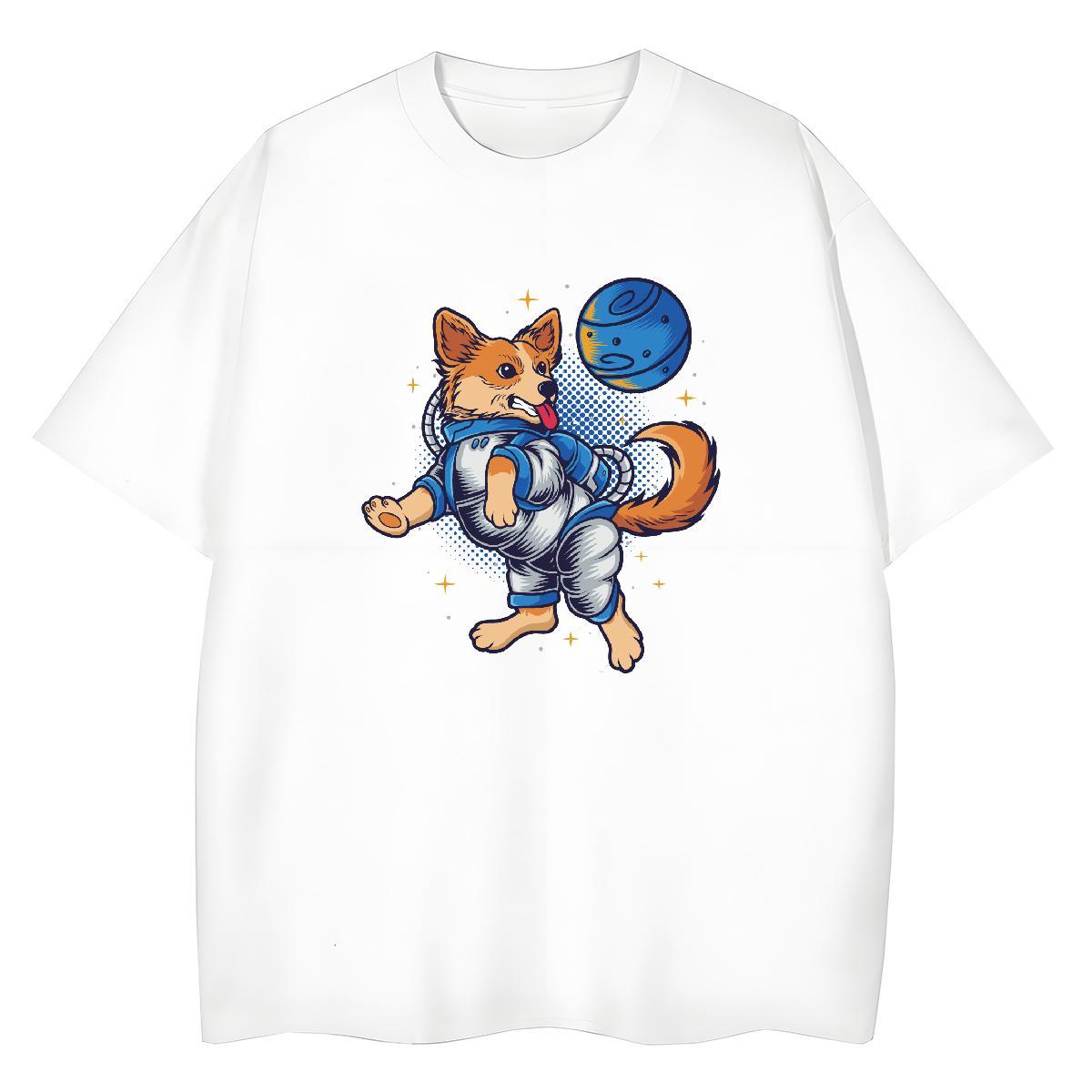 2024 Summer Men Tshirts dog Beach 230g Pure Cotton Tops Tees Breathable Crew Neck Wholesale Men T Shirts Anime