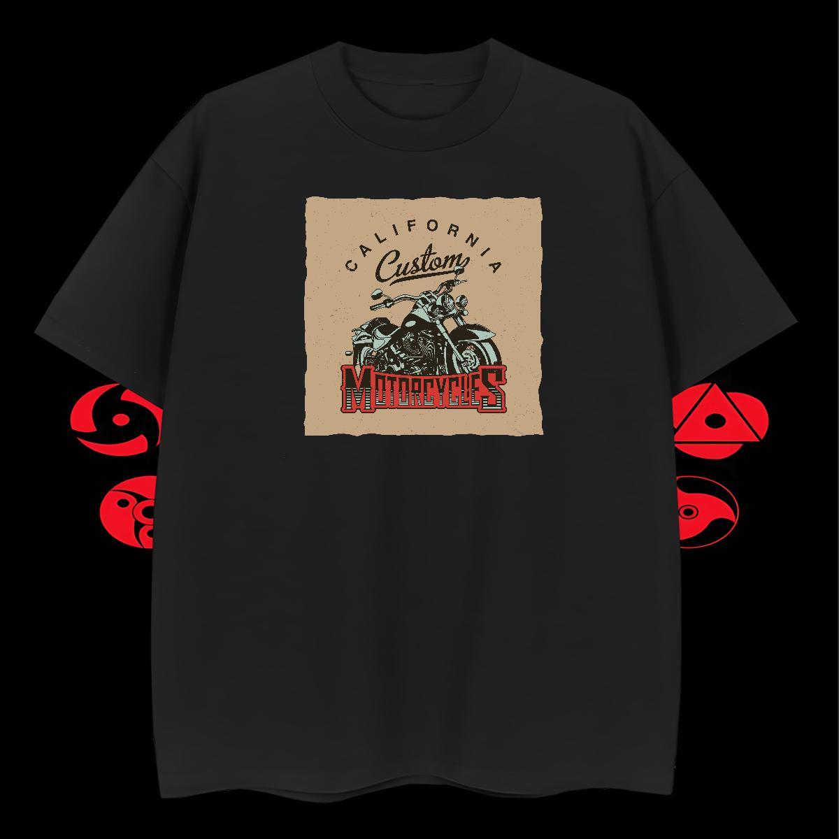 Cool Design Couples T Shirts Street Wear 230g Cotton DIY Printed Crew Neck Breathable Motorcycle Man T Shirts Fashion New Tees Shirts