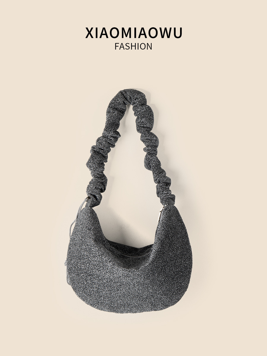 Drawstring pleated casual new large capacity dumpling summer high-end sense niche shoulder crossbody bag women's versatile