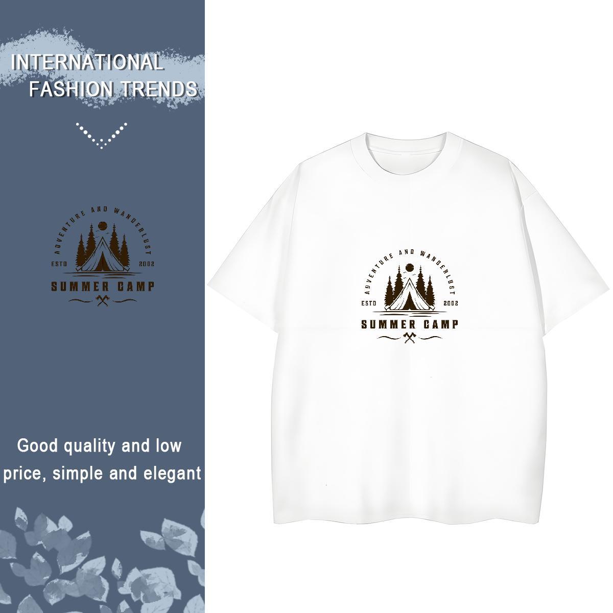 Classic Women Tshirts Hip Hop Street Round Neck Short Sleeve Top Shirts Brand 230g Pure Cotton mountains DIY Printed T Shirt For Woman