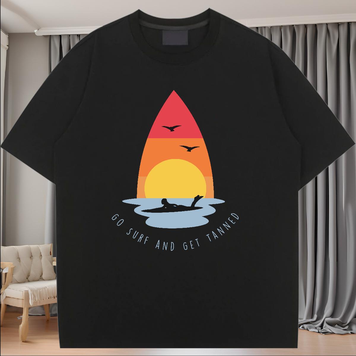2024 DIY Unisex Tshirts Casual Daily Wear Breathable Short Sleeve Clothes Shirt 5A 230g Cotton sea Custom Printing Woman T Shirts