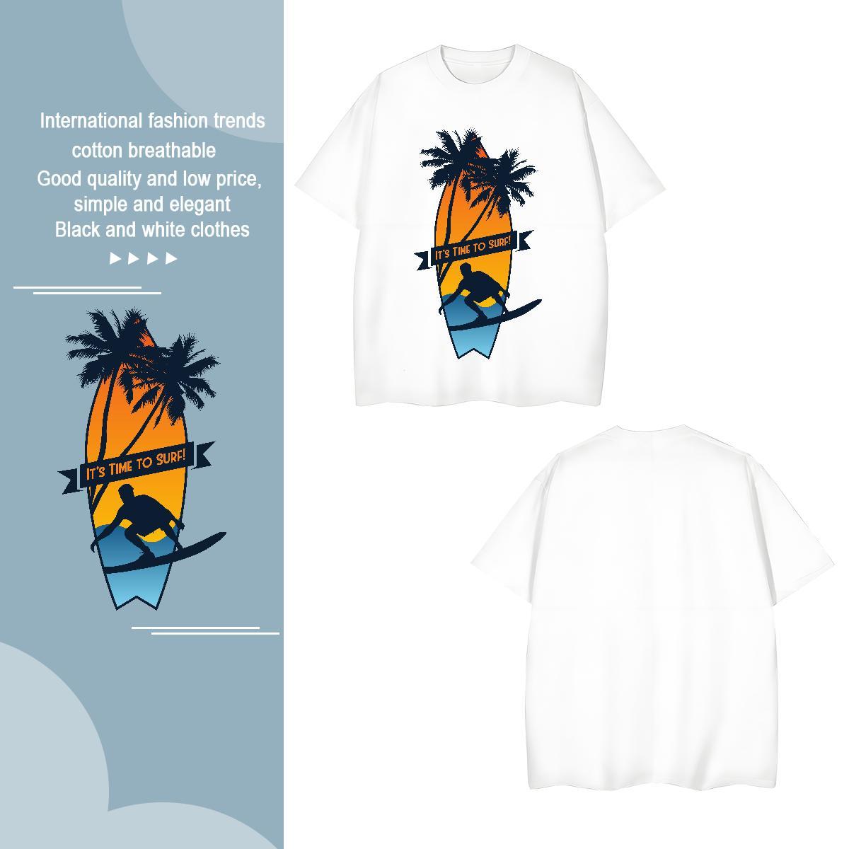 Cool sea 230g 100% Cotton Men Tees Home Outdoor Breathable Soft T-Shirts for Men Free Shipping DIY Logo Oversized Clothes