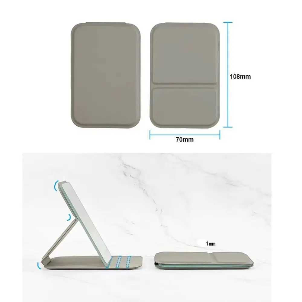 Desktop Makeup Mirror Solid Color PU Leather Simple Portable Handheld Makeup Mirror Foldable Student Compact Cute Pocket Mirror Y240819