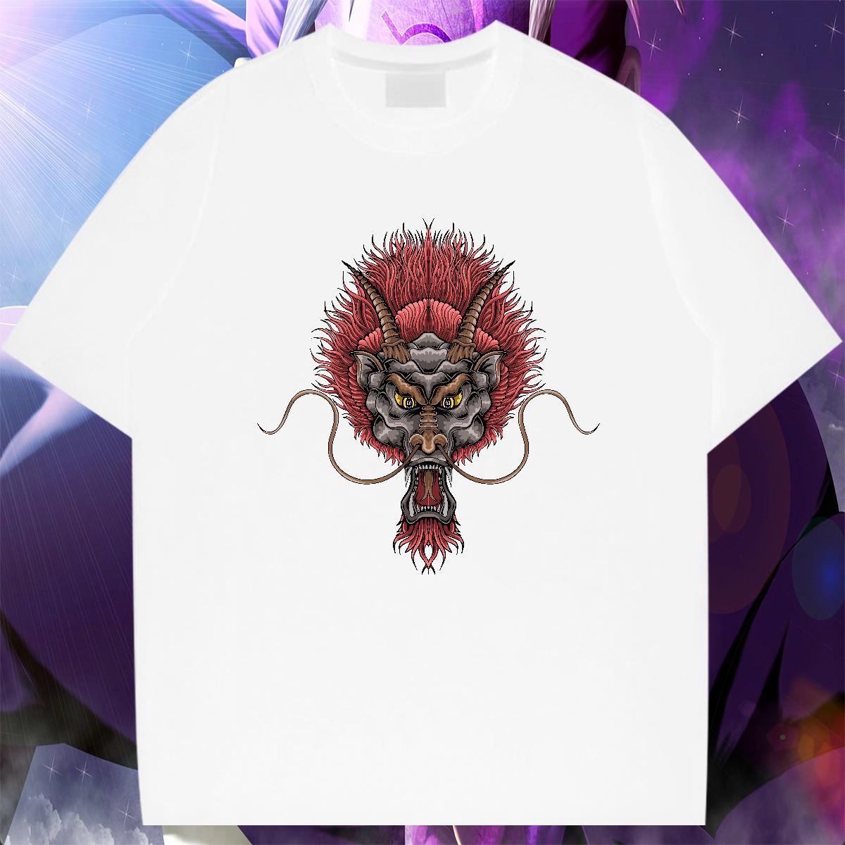 Unisex Men Tees Daily Outfit 100% Cotton 230g Custom Anime Breathable Short Sleeve dragon T-Shirts for Men Brand Tees Shirts