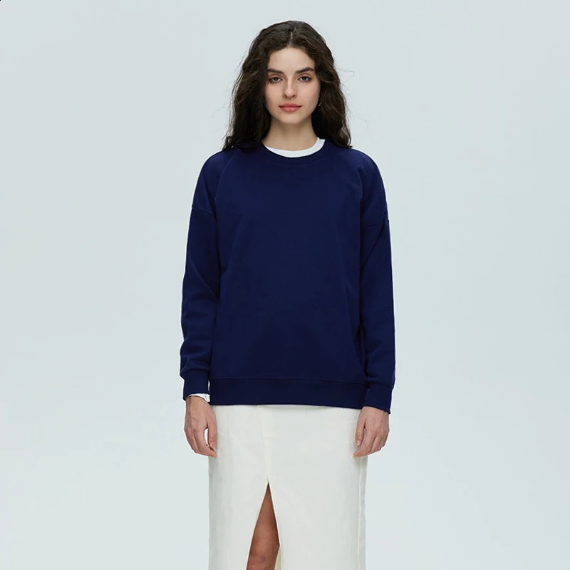 Womens Crop Pullup Hoodie Shoulder Wide Loose Cotton Set 240814