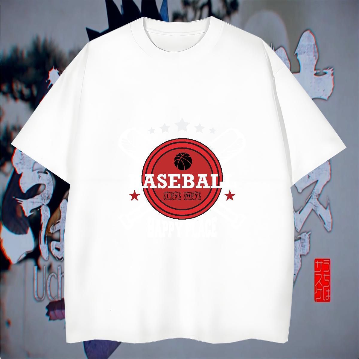 Wholesale Men Tees Anime Printing Street 100% Cotton 230g Custom Printing Pure Cotton baseball T Shirt For Man Classic Wear