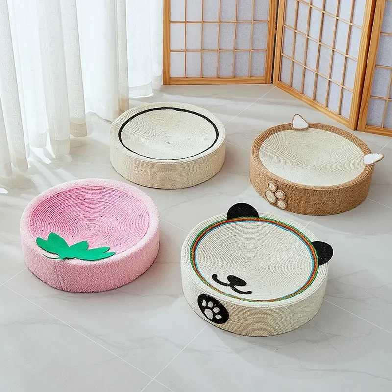 Scratcher Weave Cats Pad Round Scratching Board 2 Sisal Cat in 1 Cat House Grinding Claws Cats Training Toys Furniture Supplies