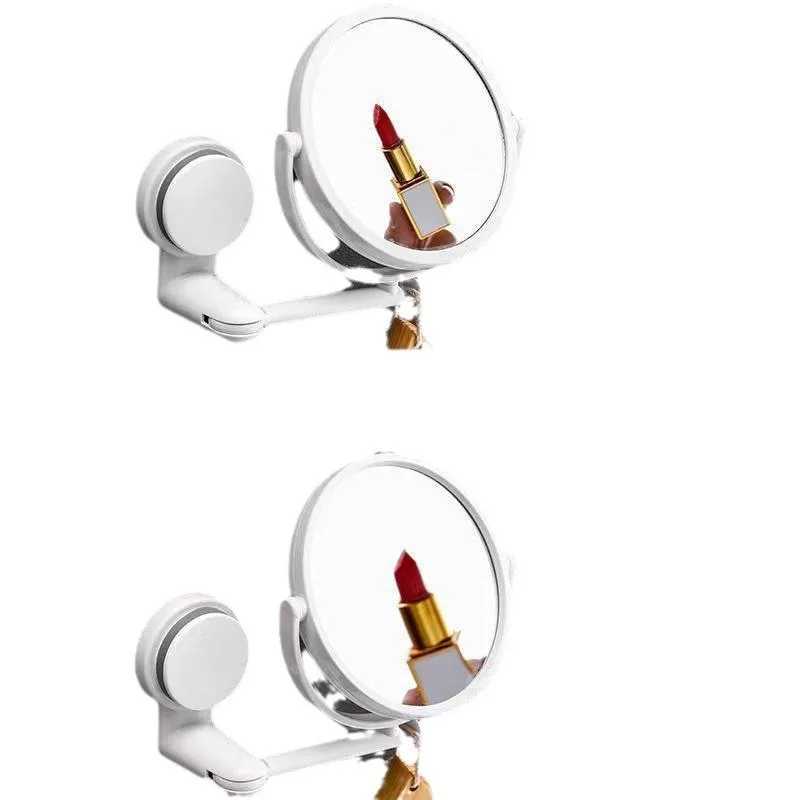 Wall Mirror Folding Arm Extend Bathroom Mirror Without Drill Swivel Bathroom Mirror Suction Arm Double Side Cosmetic Makeup Y240819