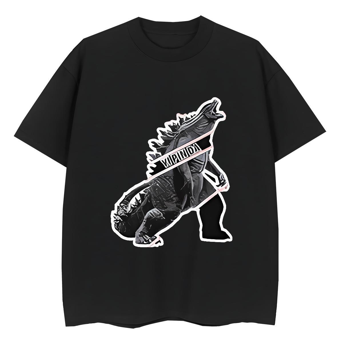Casual New Couples T Shirts Casual Daily Wear Round Neck Short Sleeve Tops Tees Unisex 230g Cotton dinosaur Plus Size Cartoon T Shirt For Woman