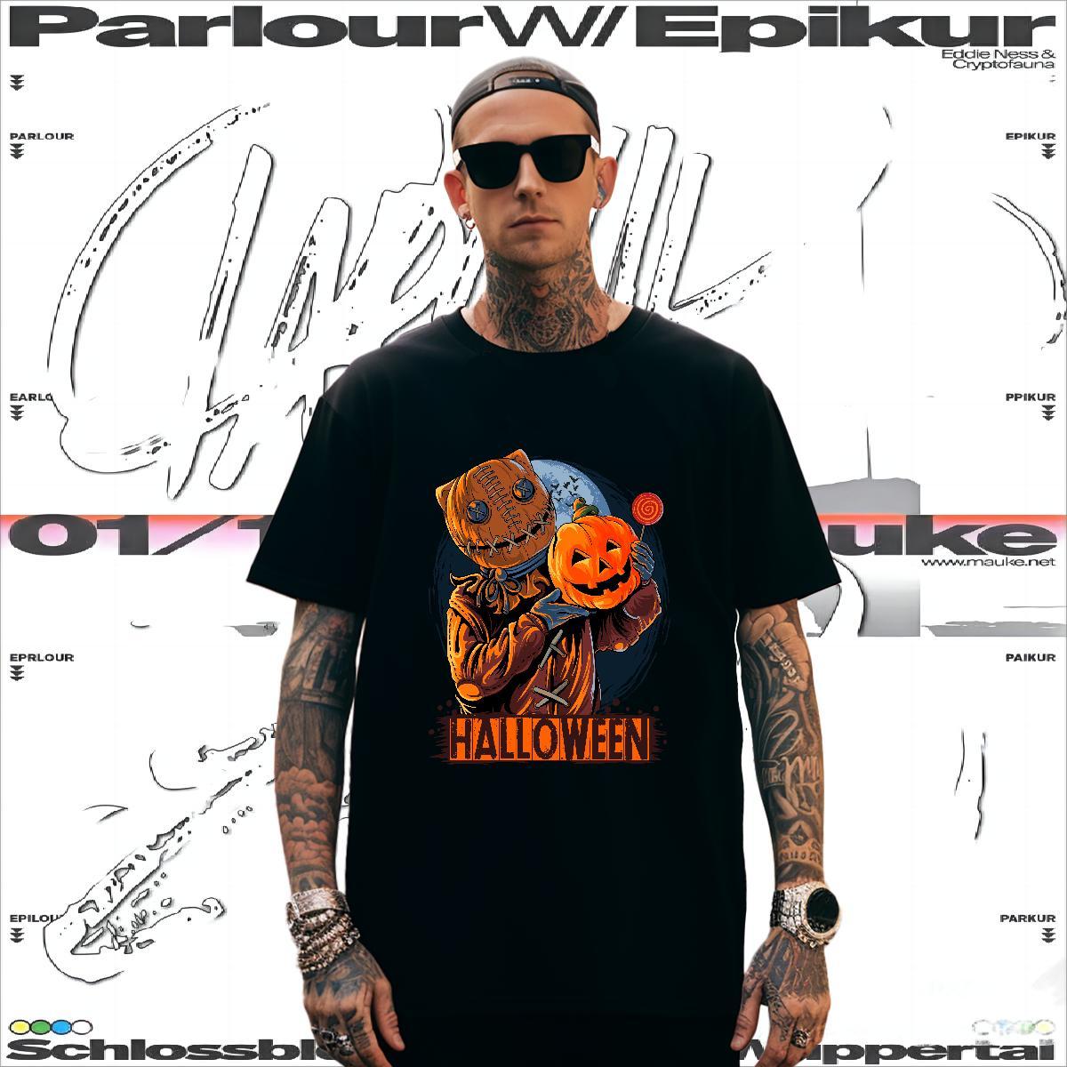 Designer T Shirt For Man pumpkin Short Sleeve O-Neck Casual Daily Wear Graphic 230g 100% Cotton Men Tops Tees Designer Fashion Tee Shirt
