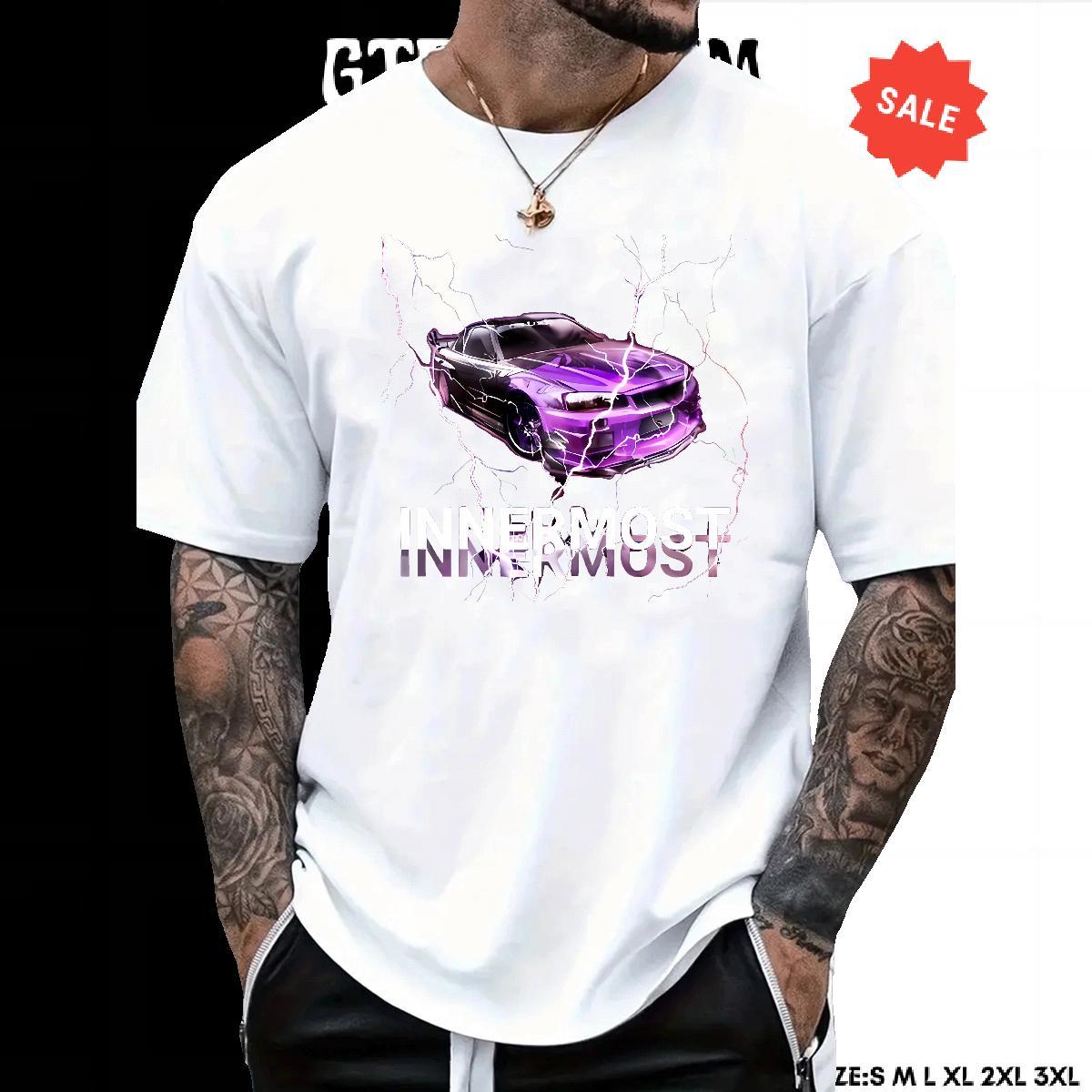 Free Shipping Tshirts Casual Daily Wear 230g Pure Cotton DIY Printed Short Sleeve O-Neck car T-Shirts for Men Designer Clothes