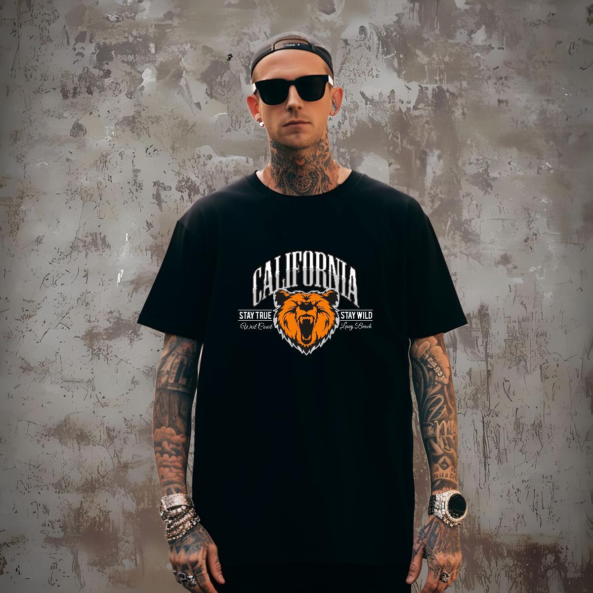 Popular T-Shirts for Men animal Short Sleeve Soft Summer Casual DIY Logo Oversized 230g Pure Cotton Men Tshirts Fashion Designer Tops Tees