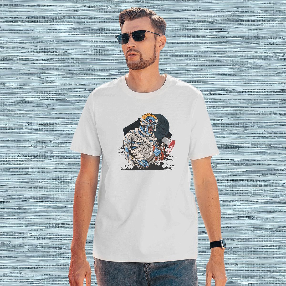 Classic Men T Shirts zombie Breathable Short Sleeve Street wear Hip Hop Customized 100% Cotton 230g Mens Tshirts Fashion Clothes