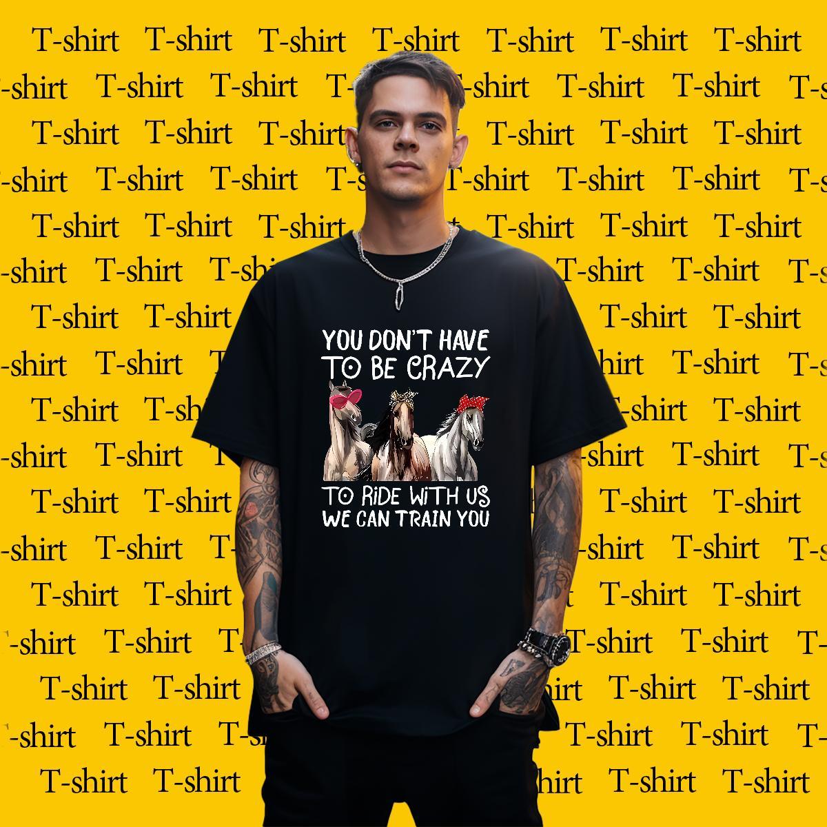 Classic Mens T Shirts horse O-Neck Short Sleeve Casual Beach Customized Print 230g 100% Cotton Men Tops Tees Factory Direct Tshirts