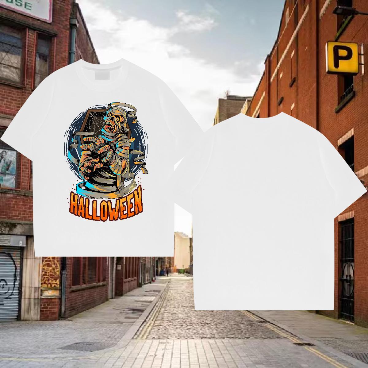 Popular Mens T Shirts halloween Crew Neck Hip Hop Anime Print 230g Pure Cotton Men Clothes T-Shirt Designer Fashion Wear