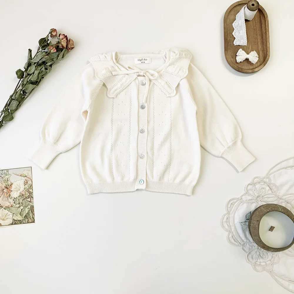 Baby Girls Cotton Knitted Coat Girl Pink Sweet Cardigan Toddler Kids Autumn Winter Clothing 2-7YXJ240819