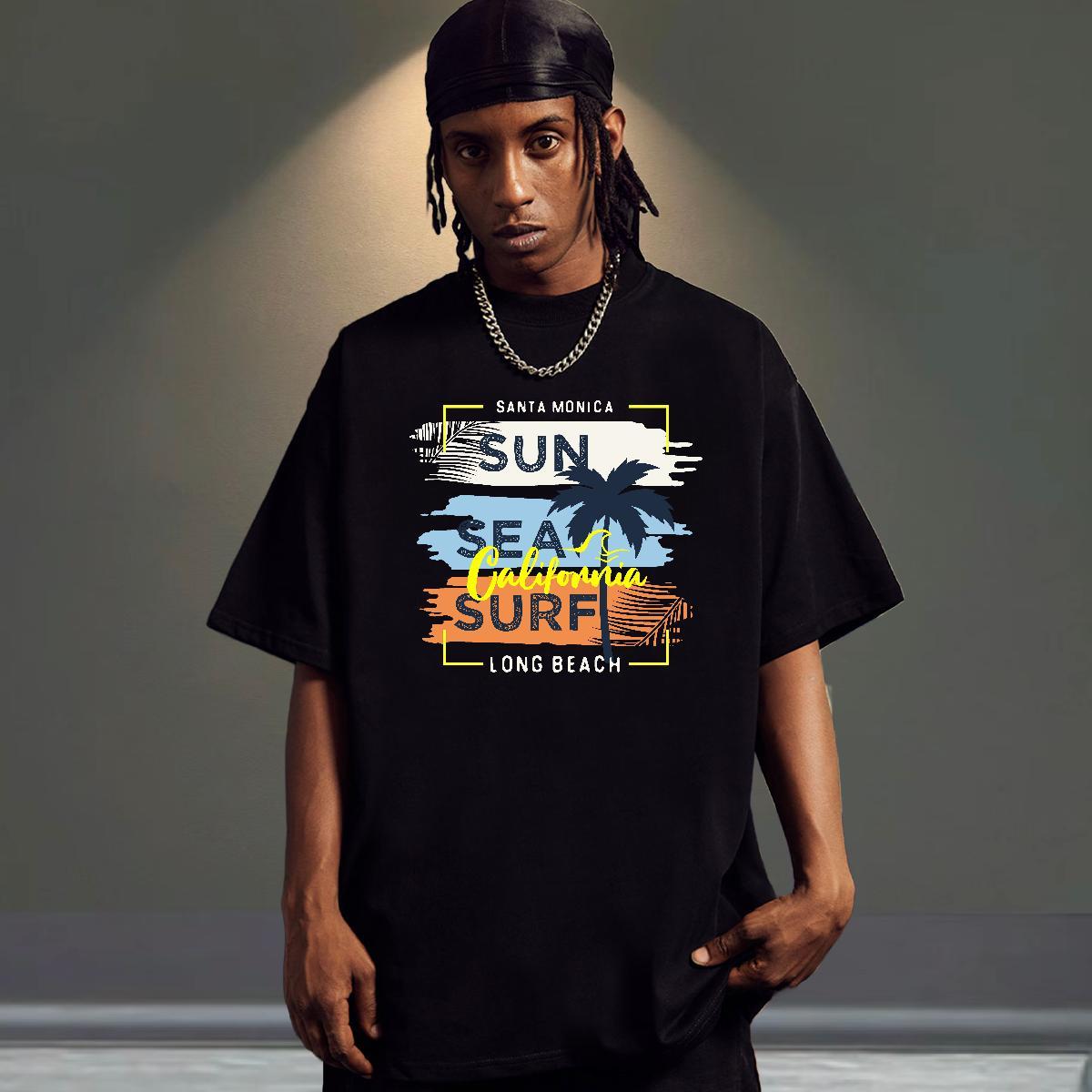 Popular Men Clothes T-Shirt Street wear Hip Hop 230g Cotton Graphic Breathable Crew Neck letter T-Shirts for Men Stylist Polos