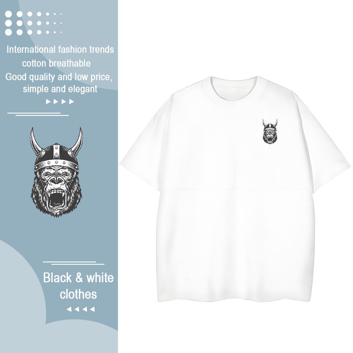 Fashion Designer Men Clothes T-Shirt chimpanzee Spring Summer 100% Cotton 230g Tops Tees Pure Cotton Classic Men T Shirts Anime Print