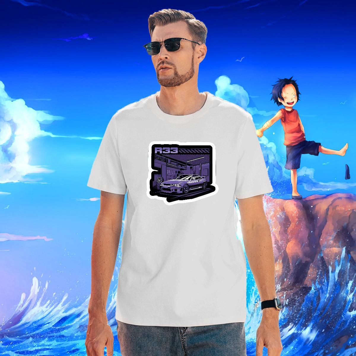 TOP Quality car 230g 100% Cotton Men Tshirts Summer Casual Short Sleeve Soft T Shirts Men 2024 Summer White Plus Size Tees Shirts